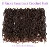 Ubeleco 24 inch Faux Locs Crochet Hair,8 packs Soft Locs Pre-Looped Crochet Hair for Women Curly Wave Ombre Natural Black Brown Synthetic Hair Extension (24 Inch(8 packs), 1B/30#)