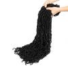Ubeleco 36 inch Faux Locs Crochet Hair, Black Soft Locs Crochet Hair 4 packs Extensible Curly Wavy Goddess Locs Crochet Hair Pre-Looped Synthetic Locs Crochet Hair for Women (36 inch(4 packs),1B)