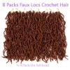 Ubeleco 8 Packs 36 Inch Soft Locs, Ginger Faux Locs Crochet Hair Extensible Curly Wavy Locs Crochet Hair Pre-looped Synthetic Goddess Locs Crochet Hair for Women (36 inch(8 packs),350#)