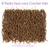 Ubeleco 8 Packs Soft Locs, 36 Inch Blonde Faux Locs Crochet Hair Extensible Curly Wavy Goddess Locs Crochet Hair Pre-looped Synthetic Locs Crochet Hair for Women (36 inch(8 packs),27#)