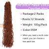 Ubeleco Faux Locs Crochet Hair 36 inch, Soft Locs Crochet Hair 2 packs Extensible Copper Red Pre Looped Locs Crochet Hair for Women(36 Inch, 350#)