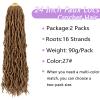 Ubeleco Soft Locs 24 Inch, Faux Locs Crochet Hair Honey Blonde 2 packs Pre Looped Synthetic Locs Crochet Hair for Women(24 Inch, 27#)