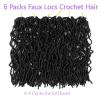 Ubeleco Soft Locs Crochet Hair, 24 Inch Faux Locs 6 Packs Pre-looped Curly Wavy Synthetic Hair Extension for Women (1B#)