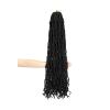 Ubeleco Soft Locs Crochet Hair, 24 Inch Faux Locs 6 Packs Pre-looped Curly Wavy Synthetic Hair Extension for Women (1B#)