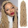 24 Inch Soft Locs Crochet Hair, Bleached Blonde Faux Locs Crochet Hair 2 packs Pre-Looped Synthetic Curly Wavy Locs Crochet Hair For Women(24 Inch, 613#)