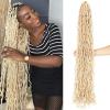 36 Inch Faux Locs Crochet Hair, 4 Packs Bleached Blonde Soft Locs Extensible Pre-looped Curly Wavy Locs Crochet Hair For Women Synthetic Goddess Locs Crochet Hair Extension (36 Inch(4 packs), 613#)