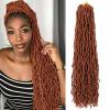 Ubeleco 8 Packs 36 Inch Soft Locs, Ginger Faux Locs Crochet Hair Extensible Curly Wavy Locs Crochet Hair Pre-looped Synthetic Goddess Locs Crochet Hair for Women (36 inch(8 packs),350#)