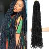 Ubeleco 8 Packs Soft Locs Crochet Hair, 36 Inch Black Faux Locs Crochet Hair Extensible Curly Wavy Locs Crochet Hair Pre-looped Synthetic Goddess Locs Crochet Hair for Women (36 inch(8 packs),1B)