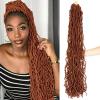 Ubeleco Faux Locs Crochet Hair 36 inch, Soft Locs Crochet Hair 2 packs Extensible Copper Red Pre Looped Locs Crochet Hair for Women(36 Inch, 350#)