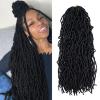 Ubeleco Soft Locs Crochet Hair, 24 Inch Faux Locs 6 Packs Pre-looped Curly Wavy Synthetic Hair Extension for Women (1B#)