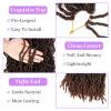 18 inch Faux Locs Crochet Hair,8 packs Ombre Brown Soft Locs Crochet Hair Extensible Curly Wavy Goddess Locs Crochet Hair for Women Pre-Looped Synthetic Crochet Braids (18 inch(8 packs),1B/30)