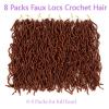 18 inch Ginger Faux Locs Crochet Hair,8 packs 350# Soft Locs Crochet Hair Extensible Curly Wavy Goddess Locs Crochet Hair for Women Pre Looped Synthetic Crochet Braids (18 inch(8 packs),350#)