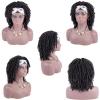 Braided Headband Wig, Dreadlock Twist Wig Short Braided Wigs for Black Women Curly Afro Twist Wigs Faux Locs Braids Synthetic Hair Wigs with Curly Ends (1B)