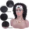 Braided Headband Wig, Dreadlock Twist Wig Short Braided Wigs for Black Women Curly Afro Twist Wigs Faux Locs Braids Synthetic Hair Wigs with Curly Ends (1B)