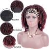 Dreadlock Wig Short Braid Headband Wig Twist Wigs for Black Women Braided Synthetic Wig Crochet Hair Wig (1B/BUG)