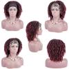 Dreadlock Wig Short Braid Headband Wig Twist Wigs for Black Women Braided Synthetic Wig Crochet Hair Wig (1B/BUG)