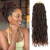 18 inch Faux Locs Crochet Hair,8 packs Ombre Brown Soft Locs Crochet Hair Extensible Curly Wavy Goddess Locs Crochet Hair for Women Pre-Looped Synthetic Crochet Braids (18 inch(8 packs),1B/30)