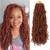 18 inch Ginger Faux Locs Crochet Hair,8 packs 350# Soft Locs Crochet Hair Extensible Curly Wavy Goddess Locs Crochet Hair for Women Pre Looped Synthetic Crochet Braids (18 inch(8 packs),350#)