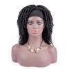 Braided Headband Wig, Dreadlock Twist Wig Short Braided Wigs for Black Women Curly Afro Twist Wigs Faux Locs Braids Synthetic Hair Wigs with Curly Ends (1B)