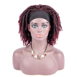 Dreadlock Wig Short Braid Headband Wig Twist Wigs for Black Women Braided Synthetic Wig Crochet Hair Wig (1B/BUG)