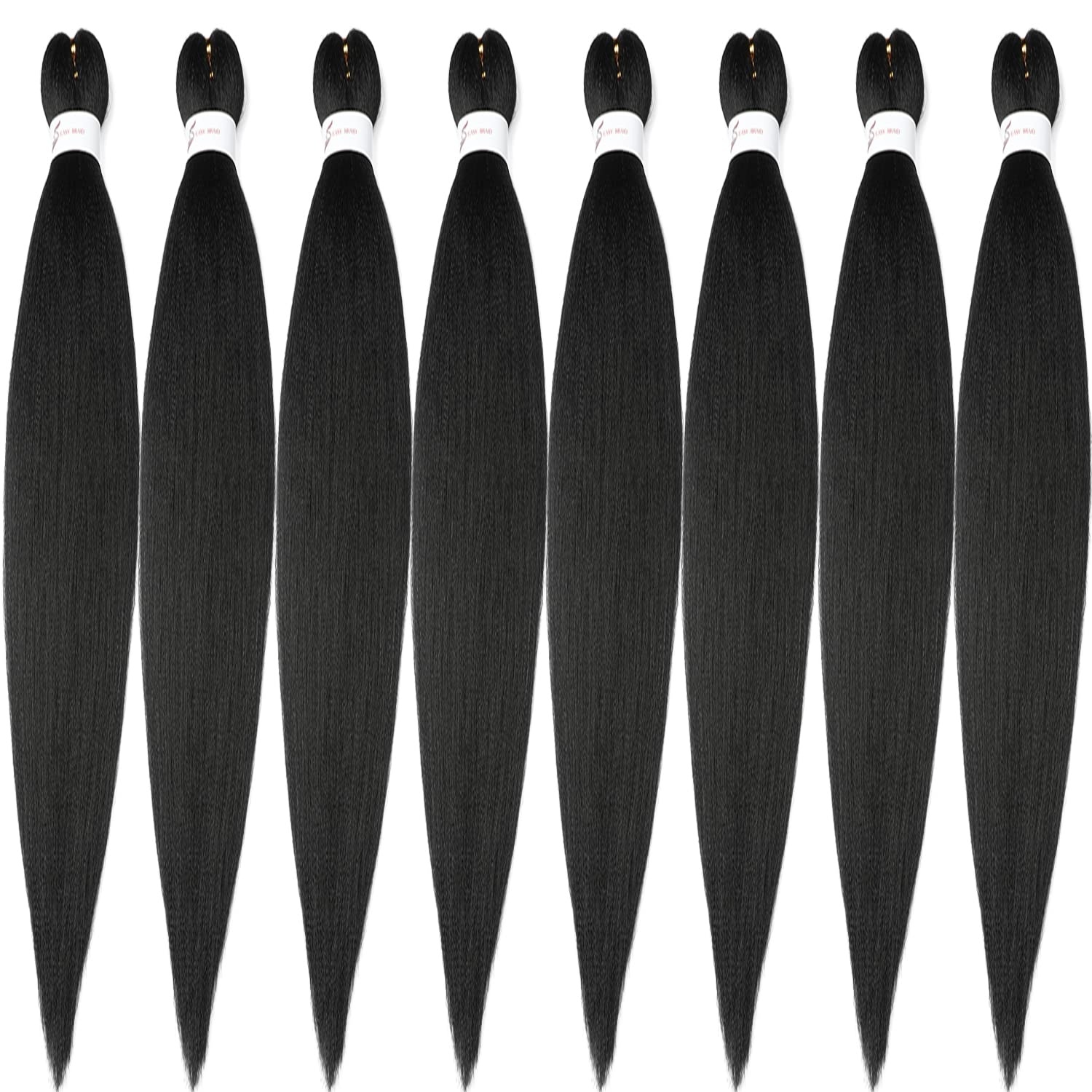 image:imageBraiding Hair Pre Stretched 24 inch 3 Packs Professional Yaki Synthetic Hot Water Easy To Install Hair for Braiding 1B271B