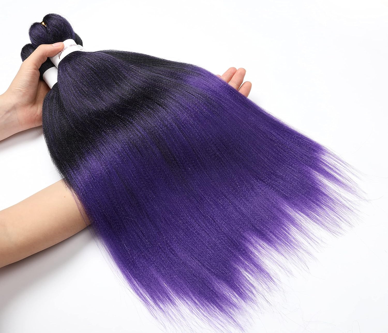 image:imageBraiding Hair Pre Stretched 24 inch 3 Packs Professional Yaki Synthetic Hot Water Easy To Install Hair for Braiding 1B271BPurple