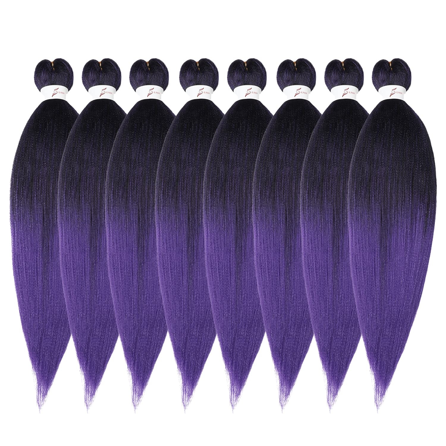 image:imageBraiding Hair Pre Stretched 24 inch 3 Packs Professional Yaki Synthetic Hot Water Easy To Install Hair for Braiding 1B271BPurple