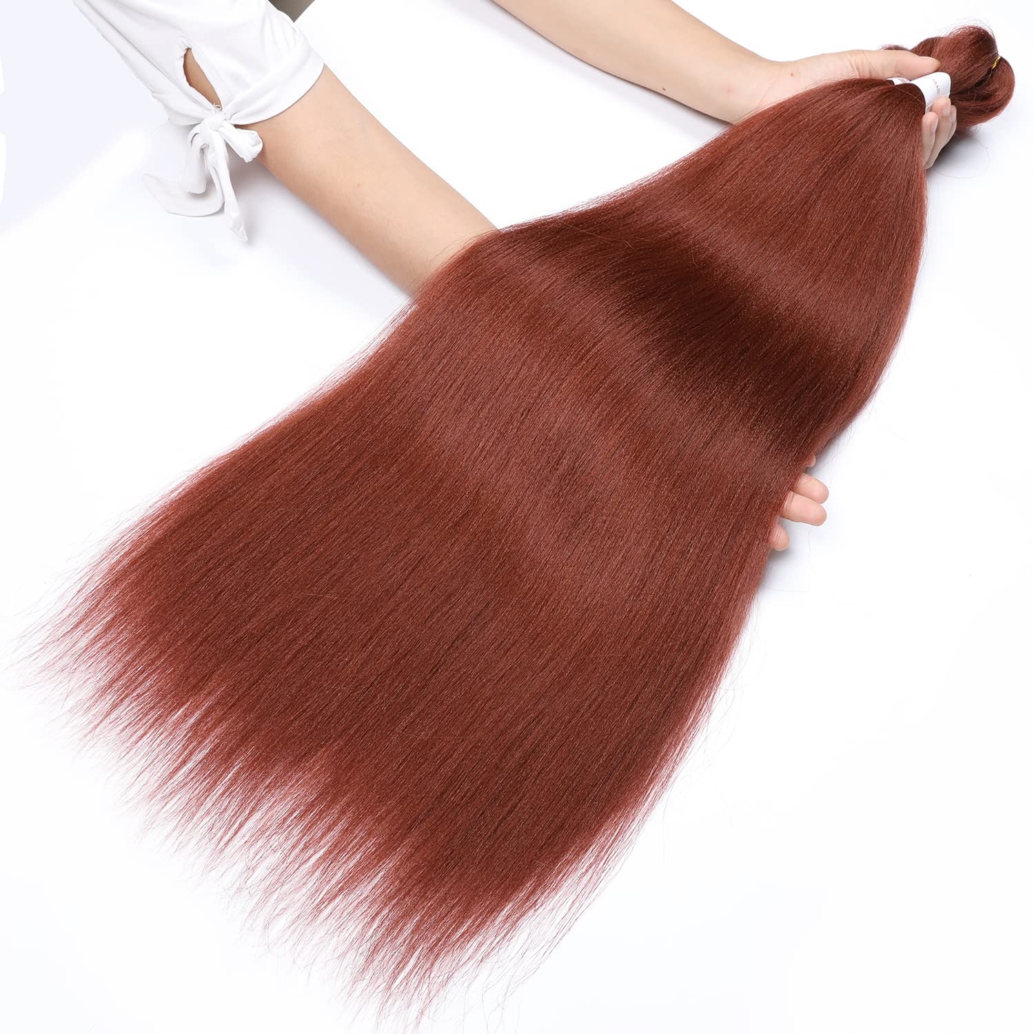 image:imageBraiding Hair Pre Stretched 24 inch 3 Packs Professional Yaki Synthetic Hot Water Easy To Install Hair for Braiding 1B27350