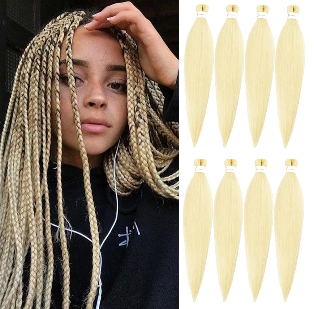 image:imageBraiding Hair Pre Stretched 24 inch 3 Packs Professional Yaki Synthetic Hot Water Easy To Install Hair for Braiding 1B27613
