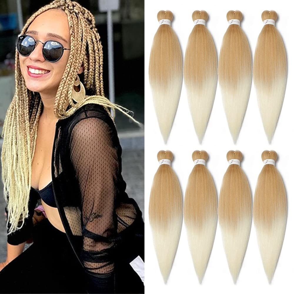 image:imageBraiding Hair Pre Stretched 24 inch 3 Packs Professional Yaki Synthetic Hot Water Easy To Install Hair for Braiding 1B2727613