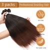 Braiding Hair Pre Stretched 24 inch 3 Packs Professional Yaki Synthetic Hot Water Easy To Install Hair for Braiding (1B/27#)(1B/30)