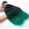 Braiding Hair Pre Stretched 24 inch 3 Packs Professional Yaki Synthetic Hot Water Easy To Install Hair for Braiding (1B/27#)(1B/Green)