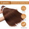 Braiding Hair Pre Stretched 24 inch 3 Packs Professional Yaki Synthetic Hot Water Easy To Install Hair for Braiding (1B/27#)(#30)