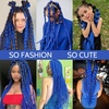 Braiding Hair Pre Stretched 24 inch 3 Packs Professional Yaki Synthetic Hot Water Easy To Install Hair for Braiding (1B/27#)(Blue)
