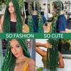 Braiding Hair Pre Stretched 24 inch 3 Packs Professional Yaki Synthetic Hot Water Easy To Install Hair for Braiding (1B/27#)(Green)