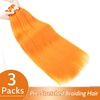 Braiding Hair Pre Stretched 24 inch 3 Packs Professional Yaki Synthetic Hot Water Easy To Install Hair for Braiding (1B/27#)(Orange)