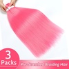 Braiding Hair Pre Stretched 24 inch 3 Packs Professional Yaki Synthetic Hot Water Easy To Install Hair for Braiding (1B/27#)(Pink)