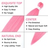 Braiding Hair Pre Stretched 24 inch 3 Packs Professional Yaki Synthetic Hot Water Easy To Install Hair for Braiding (1B/27#)(Pink)