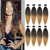 Braiding Hair Pre Stretched 24 inch 3 Packs Professional Yaki Synthetic Hot Water Easy To Install Hair for Braiding (1B/27#)(1B/27)