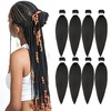 Braiding Hair Pre Stretched 24 inch 3 Packs Professional Yaki Synthetic Hot Water Easy To Install Hair for Braiding (1B/27#)(#2)