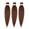 Braiding Hair Pre Stretched 24 inch 3 Packs Professional Yaki Synthetic Hot Water Easy To Install Hair for Braiding (1B/27#)(#30)