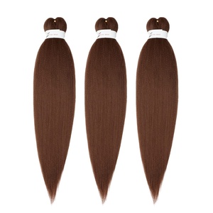 Braiding Hair Pre Stretched 24 inch 3 Packs Professional Yaki Synthetic Hot Water Easy To Install Hair for Braiding (1B/27#)(#30)